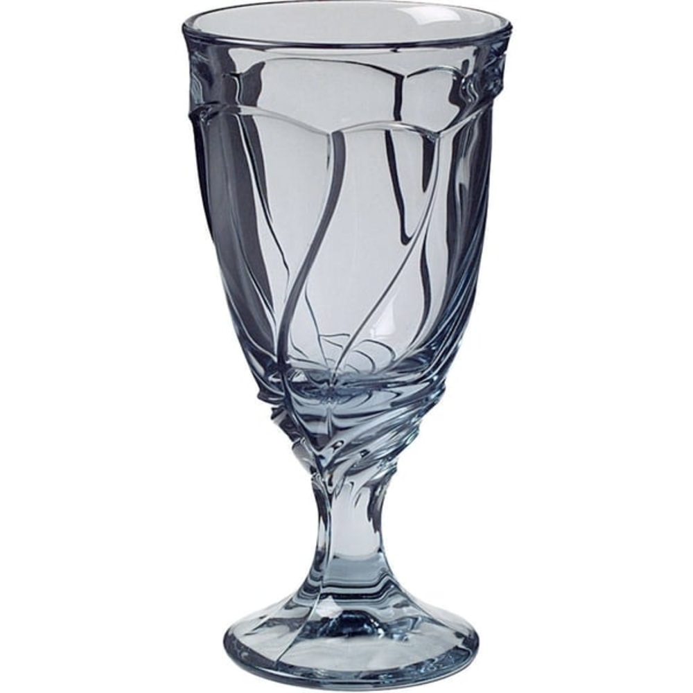 Noritake Blue Glass Iced Tea Goblets, Set of 8 Glasses.